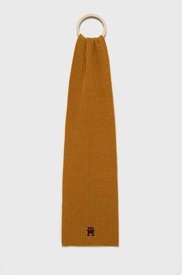 Tommy Hilfiger szalik wełniany kolor żółty gładki