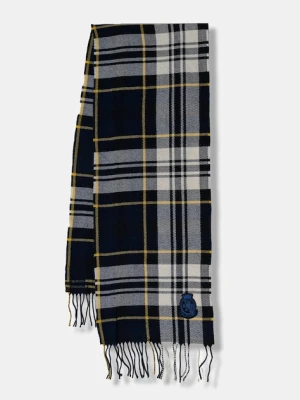 Tommy Hilfiger szalik wełniany męski kolor granatowy wzorzysty AM0AM13599