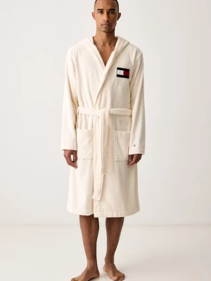 Tommy Hilfiger szlafrok z kapturem męski bawełniany beżowy