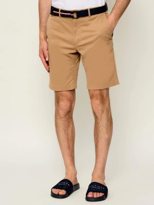 Tommy Hilfiger Szorty chino + pasek Denton | Slim Fit camel