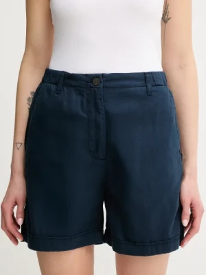 Tommy Hilfiger szorty damskie kolor granatowy gładkie high waist WW0WW44762