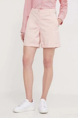 Tommy Hilfiger szorty damskie kolor różowy gładkie high waist WW0WW42457