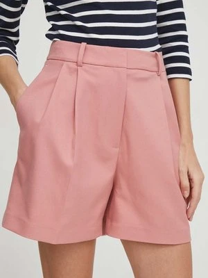 Tommy Hilfiger szorty damskie kolor różowy gładkie high waist WW0WW41380