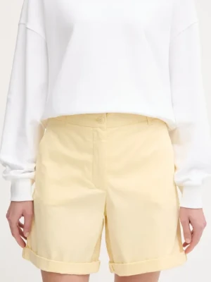 Tommy Hilfiger szorty damskie kolor żółty gładkie high waist WW0WW42457