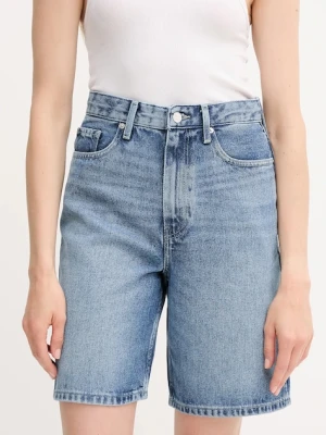 Zdjęcie produktu Tommy Hilfiger szorty jeansowe damskie kolor niebieski gładkie high waist WW0WW47215