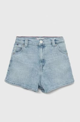 Tommy Hilfiger szorty jeansowe dziecięce kolor niebieski gładkie regulowana talia