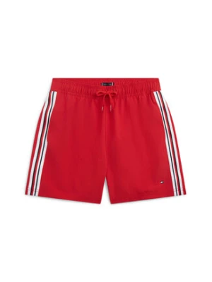 Tommy Hilfiger Szorty kąpielowe Global Stripe UB0UB00590 Czerwony jasny Regular Fit