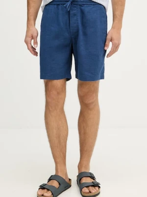 Tommy Hilfiger szorty męskie z lnem niebieski