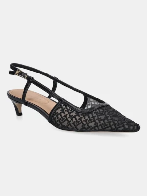 Tommy Hilfiger szpilki MONO SQUARED TOE KITTEN SLINGB kolor czarny FW0FW08746