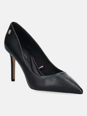 Tommy Hilfiger szpilki skórzane ESSENTIAL POINTED PUMP kolor czarny FW0FW07533