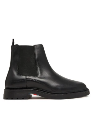 Tommy Hilfiger Sztyblety Corporate Casual Lth Chelsea FM0FM05966 Czarny