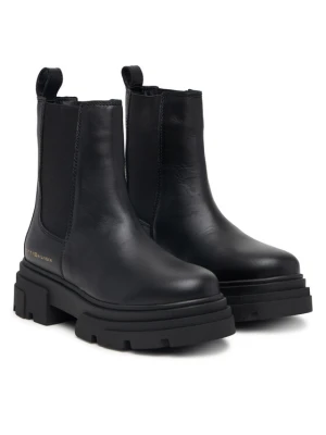 Tommy Hilfiger Sztyblety Leather Chunky Chelsea Boot FW0FW09679 Czarny
