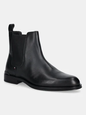 Tommy Hilfiger sztyblety skórzane CORPORATE HILFIGER LTH CHESLEA męskie kolor czarny FM0FM05578