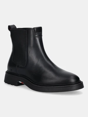 Tommy Hilfiger sztyblety skórzane HILFIGER COMFORT LWT LTH CHELSEA męskie kolor czarny FM0FM05591