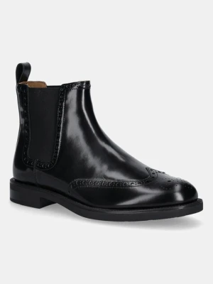 Tommy Hilfiger sztyblety skórzane HILFIGER VOGUE LTH A BROGUE BOOT męskie kolor czarny FM0FM05765