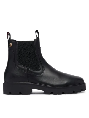 Tommy Hilfiger Sztyblety Th Monogram Leather Chelsea Boot FW0FW09562 Czarny