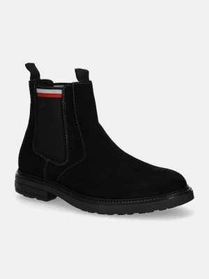 Tommy Hilfiger sztyblety zamszowe HILIFGER OUTDOOR SUEDE CHELSEA czarny