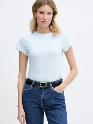 Tommy Hilfiger T-shirt basic damski bawełniany niebieski