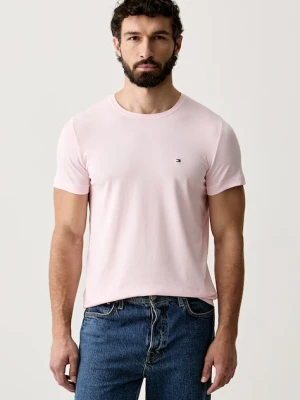 Tommy Hilfiger T-shirt basic męski bawełniany z elastanem różowy