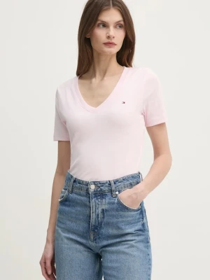 Tommy Hilfiger T-shirt damski bawełniany różowy