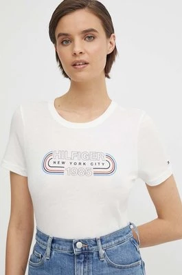 Tommy Hilfiger t-shirt bawełniany damski kolor beżowy WW0WW41203
