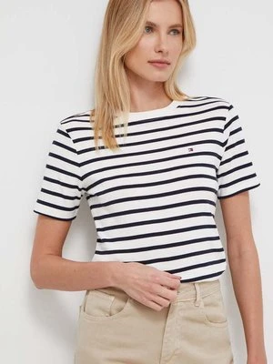 Tommy Hilfiger t-shirt bawełniany damski kolor beżowy WW0WW40587