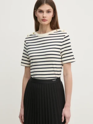 Tommy Hilfiger t-shirt bawełniany damski kolor beżowy WW0WW42907