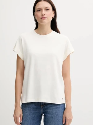 Tommy Hilfiger t-shirt bawełniany damski kolor beżowy WW0WW45628