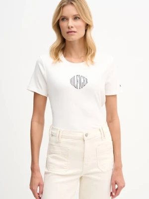 Tommy Hilfiger t-shirt bawełniany damski kolor beżowy WW0WW47880