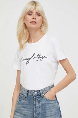 Tommy Hilfiger t-shirt bawełniany damski kolor biały WW0WW41674
