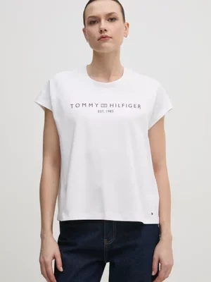 Tommy Hilfiger t-shirt bawełniany damski kolor biały WW0WW46113