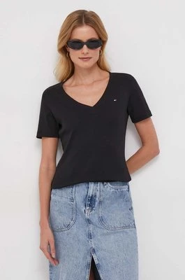 Tommy Hilfiger t-shirt bawełniany damski kolor czarny WW0WW40584