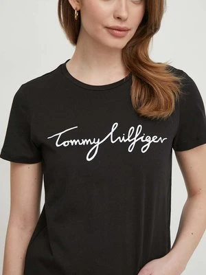 Tommy Hilfiger t-shirt bawełniany damski kolor czarny WW0WW41674