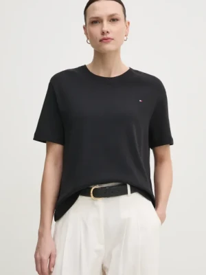 Tommy Hilfiger t-shirt bawełniany damski kolor czarny WW0WW46158