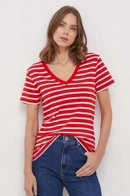 Tommy Hilfiger t-shirt bawełniany damski kolor czerwony WW0WW40584