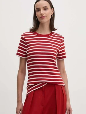 Tommy Hilfiger t-shirt bawełniany damski kolor czerwony