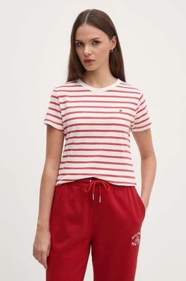 Tommy Hilfiger t-shirt bawełniany damski kolor czerwony WW0WW37857