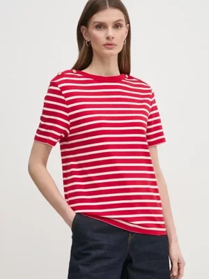 Tommy Hilfiger t-shirt bawełniany damski kolor czerwony WW0WW42907