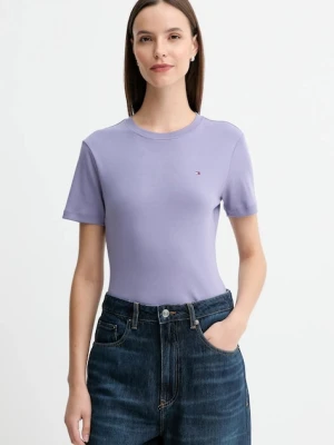 Tommy Hilfiger t-shirt bawełniany damski kolor fioletowy WW0WW40587