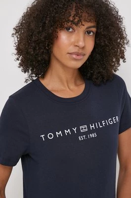 Tommy Hilfiger t-shirt bawełniany damski kolor granatowy WW0WW40276
