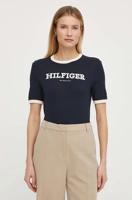 Tommy Hilfiger t-shirt bawełniany damski kolor granatowy WW0WW41208