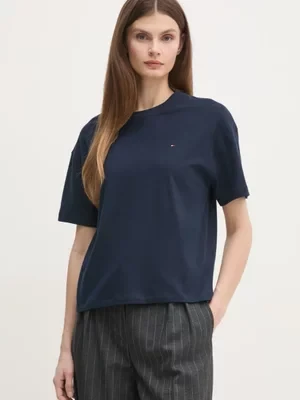 Tommy Hilfiger t-shirt bawełniany damski kolor granatowy UW0UW05763