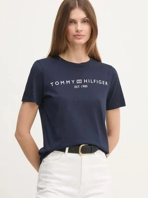 Tommy Hilfiger t-shirt bawełniany damski kolor granatowy WW0WW40276