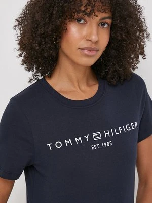 Tommy Hilfiger t-shirt bawełniany damski kolor granatowy WW0WW40276