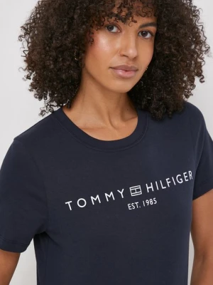 Tommy Hilfiger t-shirt bawełniany damski kolor granatowy WW0WW40276