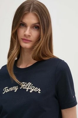 Tommy Hilfiger t-shirt bawełniany damski kolor granatowy WW0WW42589