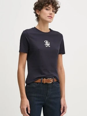 Tommy Hilfiger t-shirt bawełniany damski kolor granatowy WW0WW42772