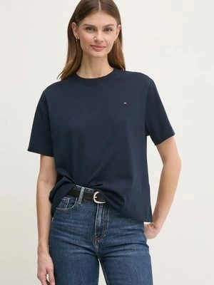 Tommy Hilfiger t-shirt bawełniany damski kolor granatowy WW0WW43597