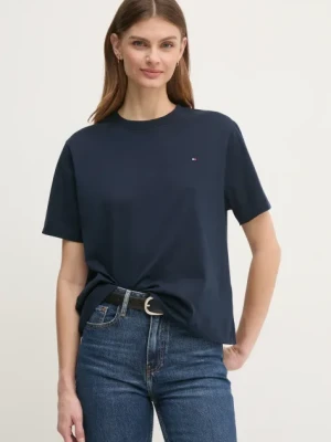 Tommy Hilfiger t-shirt bawełniany damski kolor granatowy WW0WW43597