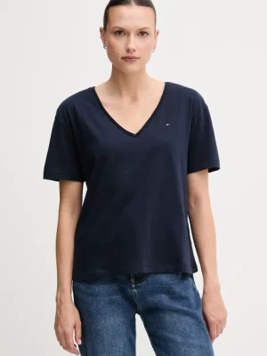 Tommy Hilfiger t-shirt bawełniany damski kolor granatowy WW0WW43901